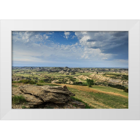 Bucks Hill View White Modern Wood Framed Art Print by Galloimages Online