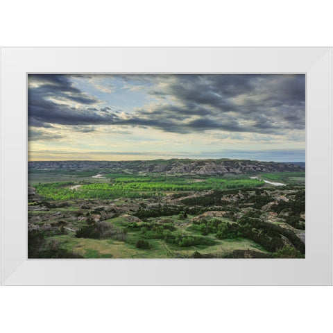 Oxbow Overlook (TRNP) White Modern Wood Framed Art Print by Galloimages Online