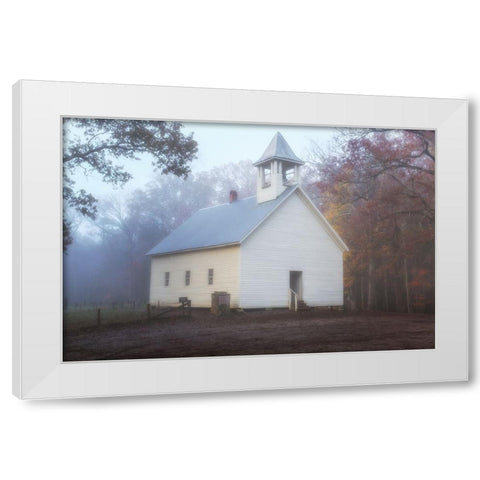 Primitive Baptist Church Fog White Modern Wood Framed Art Print by Galloimages Online