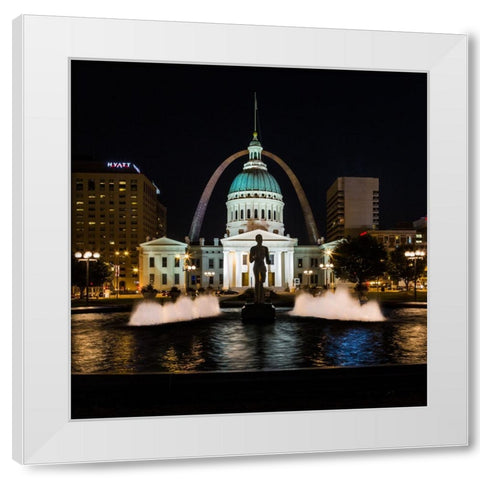 St. Louis Keiner Plaza 2 White Modern Wood Framed Art Print by Galloimages Online