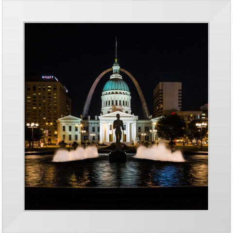 St. Louis Keiner Plaza 2 White Modern Wood Framed Art Print by Galloimages Online