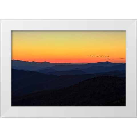 Sunset (GSMNP) White Modern Wood Framed Art Print by Galloimages Online