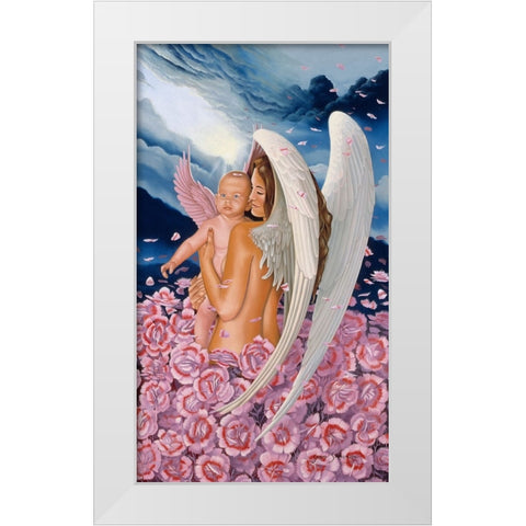 Angel Days White Modern Wood Framed Art Print by Stevenson, Graeme