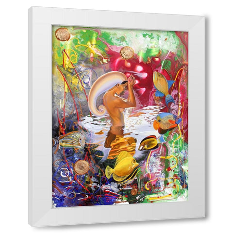 Aquarius Coming White Modern Wood Framed Art Print by Stevenson, Graeme