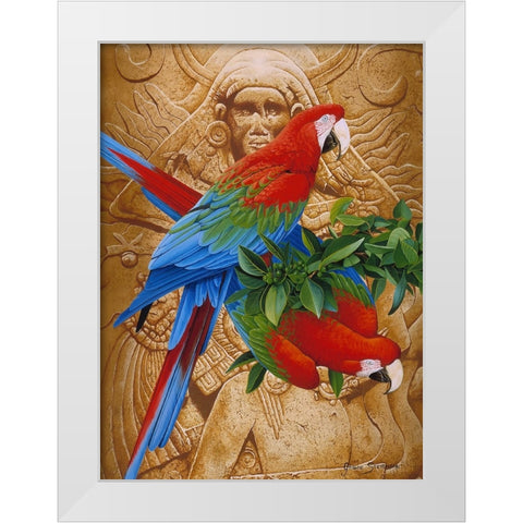 Aztec Rainbow White Modern Wood Framed Art Print by Stevenson, Graeme