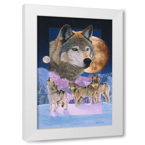 Blue Moon White Modern Wood Framed Art Print by Stevenson, Graeme
