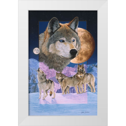 Blue Moon White Modern Wood Framed Art Print by Stevenson, Graeme