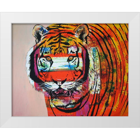 Burning Bright Eyes White Modern Wood Framed Art Print by Stevenson, Graeme