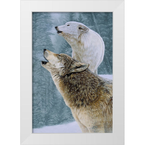 Call Of The Wild White Modern Wood Framed Art Print by Stevenson, Graeme