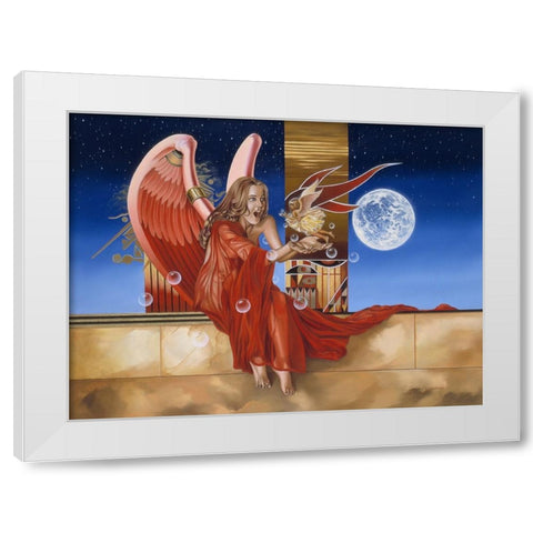 Divine Surprise White Modern Wood Framed Art Print by Stevenson, Graeme