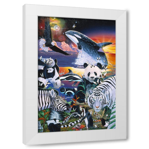 Ebony And Ivory White Modern Wood Framed Art Print by Stevenson, Graeme