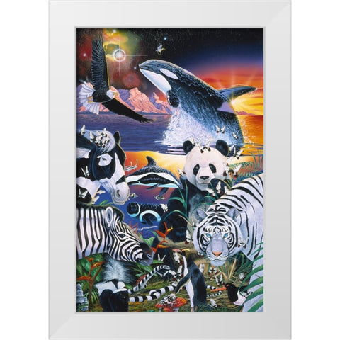 Ebony And Ivory White Modern Wood Framed Art Print by Stevenson, Graeme