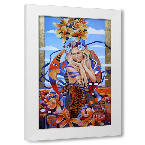 Electric Madonna White Modern Wood Framed Art Print by Stevenson, Graeme