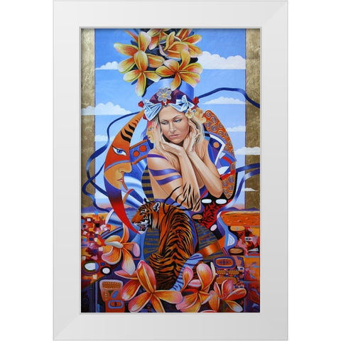 Electric Madonna White Modern Wood Framed Art Print by Stevenson, Graeme