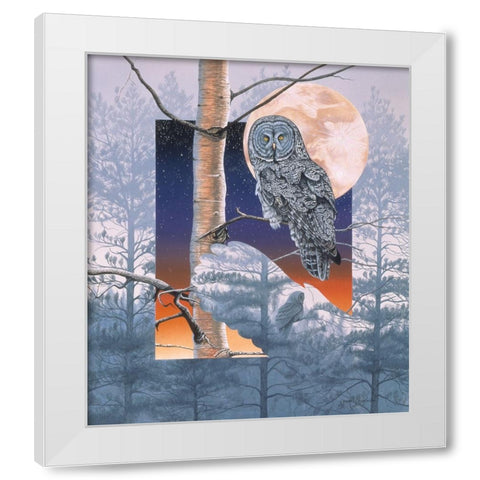 Grey Mists White Modern Wood Framed Art Print by Stevenson, Graeme