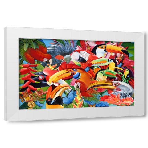 Heads Up 3 White Modern Wood Framed Art Print by Stevenson, Graeme