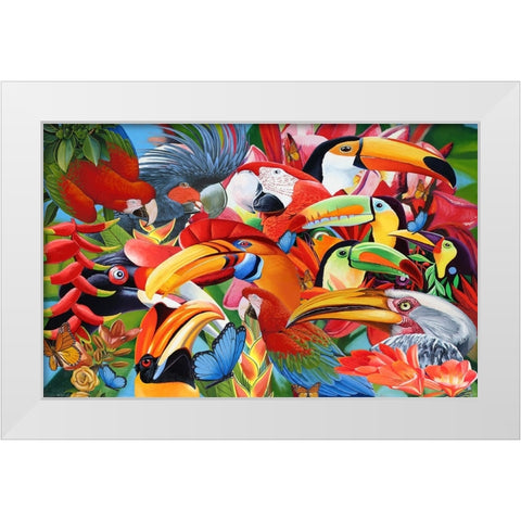 Heads Up 3 White Modern Wood Framed Art Print by Stevenson, Graeme