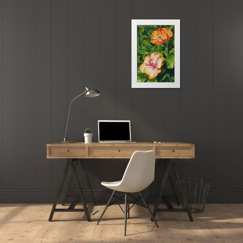 Hibiscus 2 White Modern Wood Framed Art Print by Stevenson, Graeme