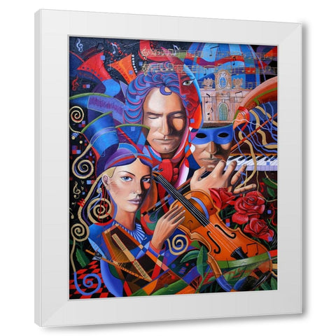 Is That You Beethoven White Modern Wood Framed Art Print by Stevenson, Graeme