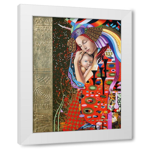 Kylies Love White Modern Wood Framed Art Print by Stevenson, Graeme