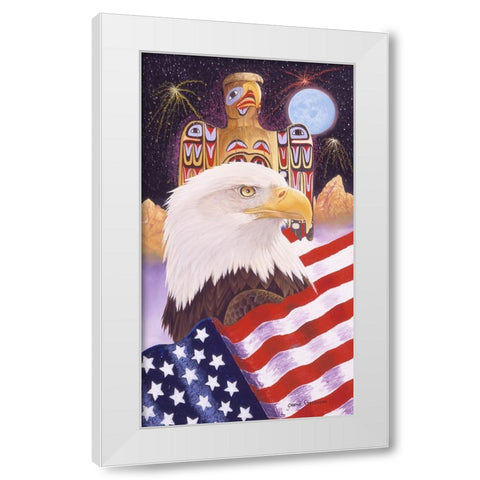Liberty And Freedom White Modern Wood Framed Art Print by Stevenson, Graeme