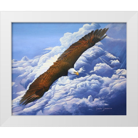 Lifted To The Sky White Modern Wood Framed Art Print by Stevenson, Graeme