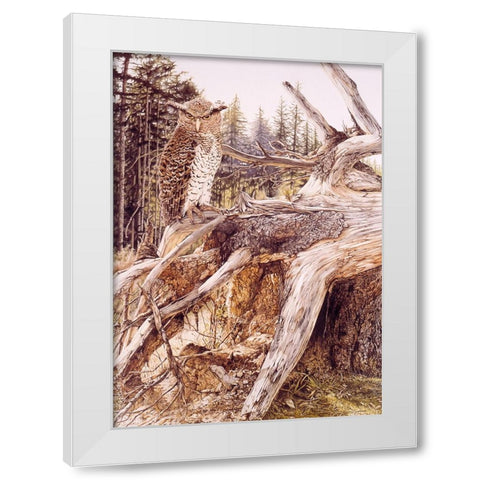 Midnite Prince White Modern Wood Framed Art Print by Stevenson, Graeme