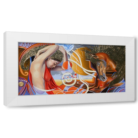 One With The Spirit White Modern Wood Framed Art Print by Stevenson, Graeme