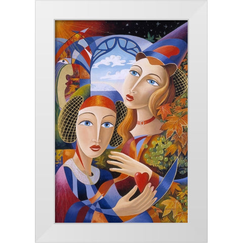 Royal Grapes White Modern Wood Framed Art Print by Stevenson, Graeme