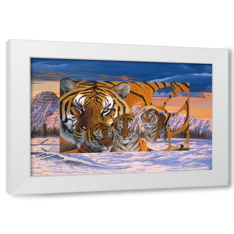 Siberian Sunset White Modern Wood Framed Art Print by Stevenson, Graeme