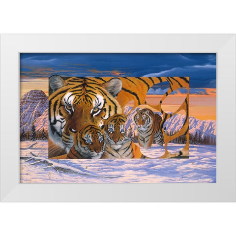 Siberian Sunset White Modern Wood Framed Art Print by Stevenson, Graeme