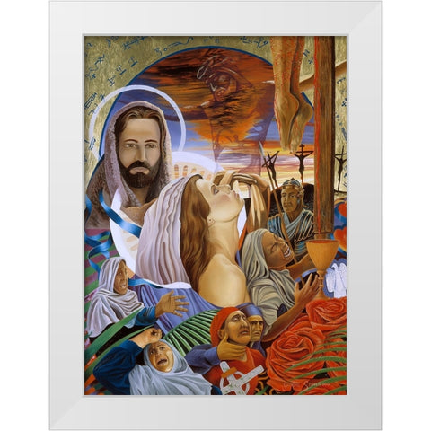 Sorrow Two White Modern Wood Framed Art Print by Stevenson, Graeme