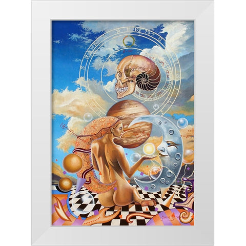 Sphenoid Evolution White Modern Wood Framed Art Print by Stevenson, Graeme