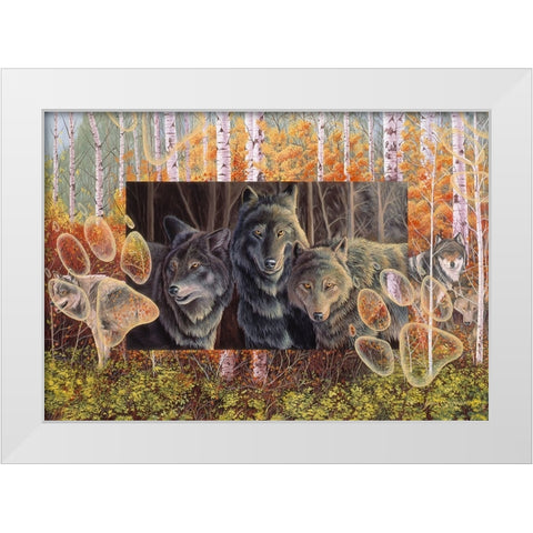 Step Lightly White Modern Wood Framed Art Print by Stevenson, Graeme