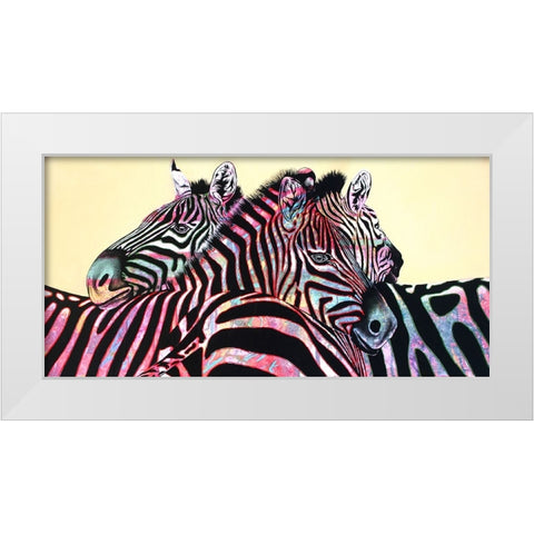 Stripe Me Lucky White Modern Wood Framed Art Print by Stevenson, Graeme