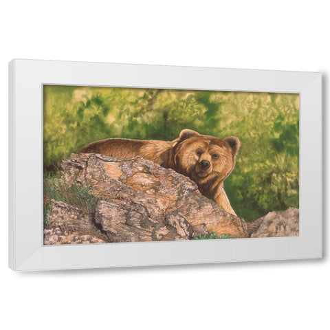 Surprised White Modern Wood Framed Art Print by Stevenson, Graeme