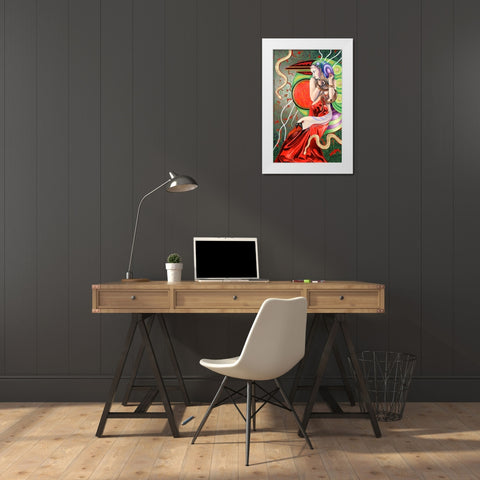 Temptation Of Eve 2 White Modern Wood Framed Art Print by Stevenson, Graeme
