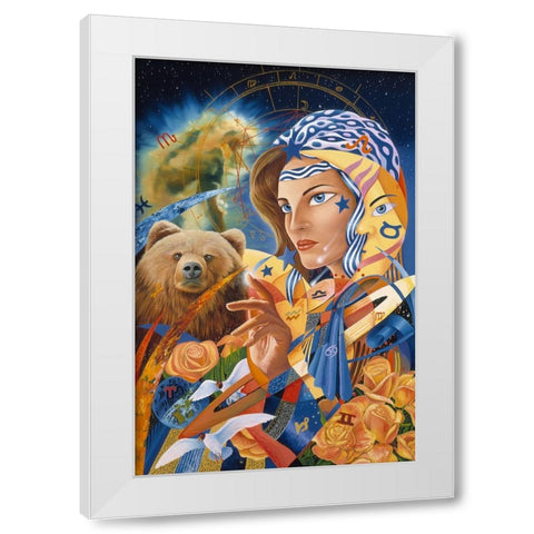The Astrologer White Modern Wood Framed Art Print by Stevenson, Graeme