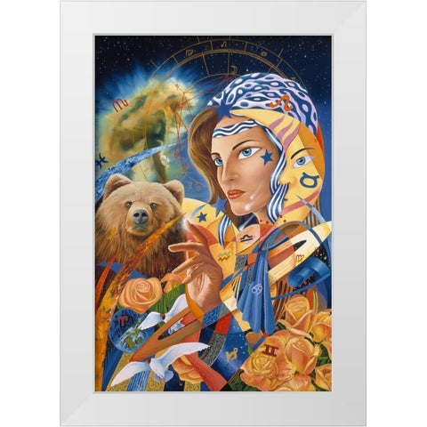 The Astrologer White Modern Wood Framed Art Print by Stevenson, Graeme