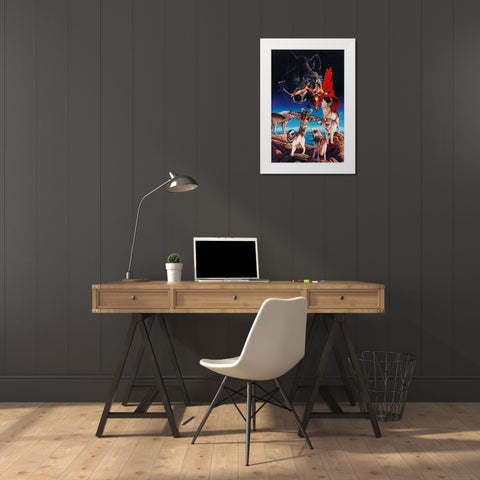 The Gathering White Modern Wood Framed Art Print by Stevenson, Graeme