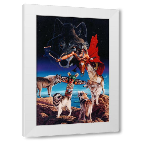 The Gathering White Modern Wood Framed Art Print by Stevenson, Graeme