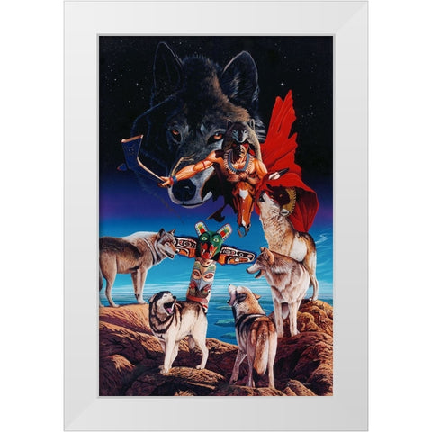 The Gathering White Modern Wood Framed Art Print by Stevenson, Graeme