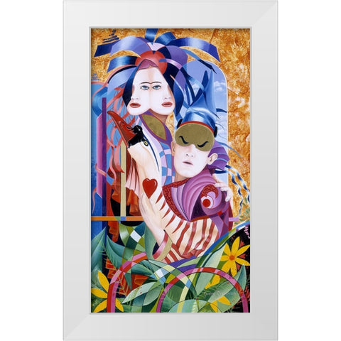 The Lovers White Modern Wood Framed Art Print by Stevenson, Graeme