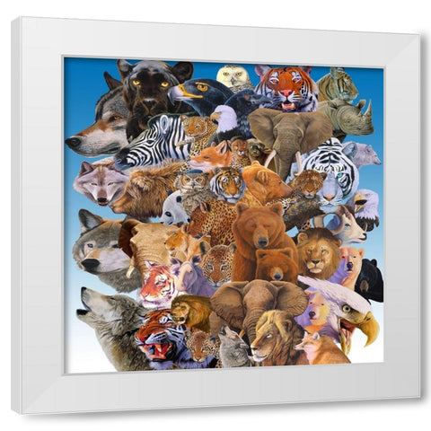 The Managerie White Modern Wood Framed Art Print by Stevenson, Graeme