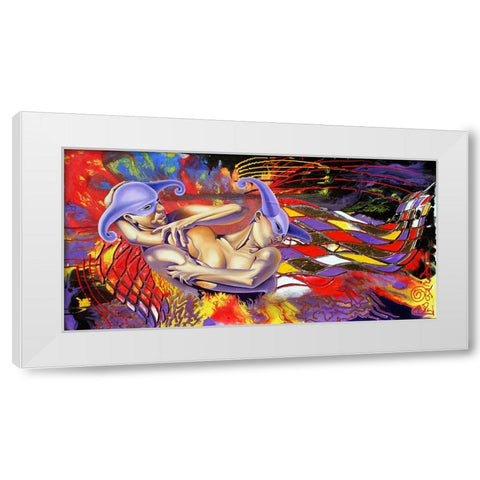 Universal Struggle White Modern Wood Framed Art Print by Stevenson, Graeme