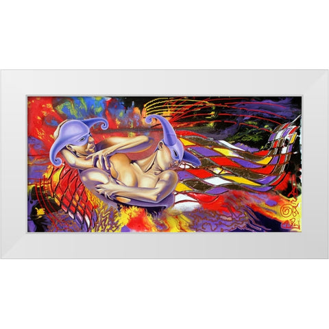 Universal Struggle White Modern Wood Framed Art Print by Stevenson, Graeme
