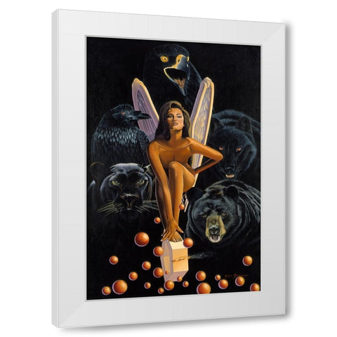 Vengance Is Mine White Modern Wood Framed Art Print by Stevenson, Graeme