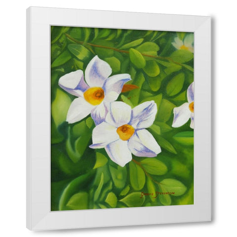 White Flower White Modern Wood Framed Art Print by Stevenson, Graeme