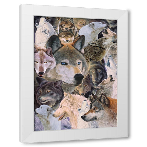 Wolves Alive White Modern Wood Framed Art Print by Stevenson, Graeme