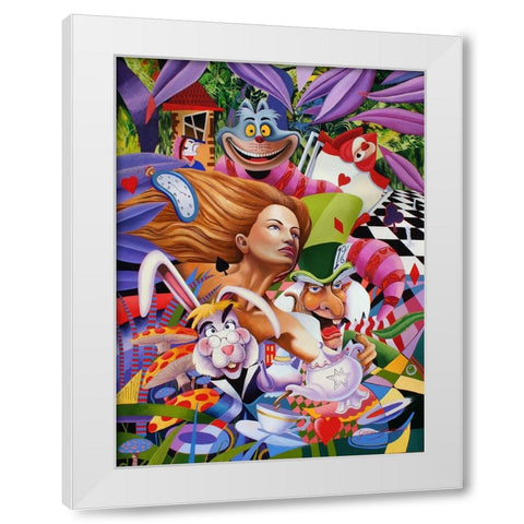 Wonderland Gang White Modern Wood Framed Art Print by Stevenson, Graeme